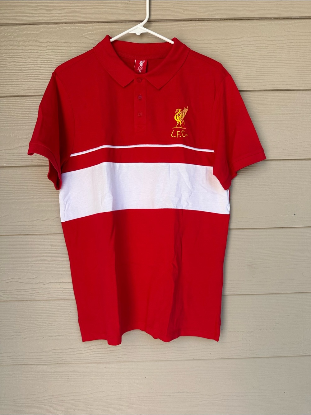 Liverpool FC Mens 1982 Red & White Polo Shirt Top Size M NWT (A50)